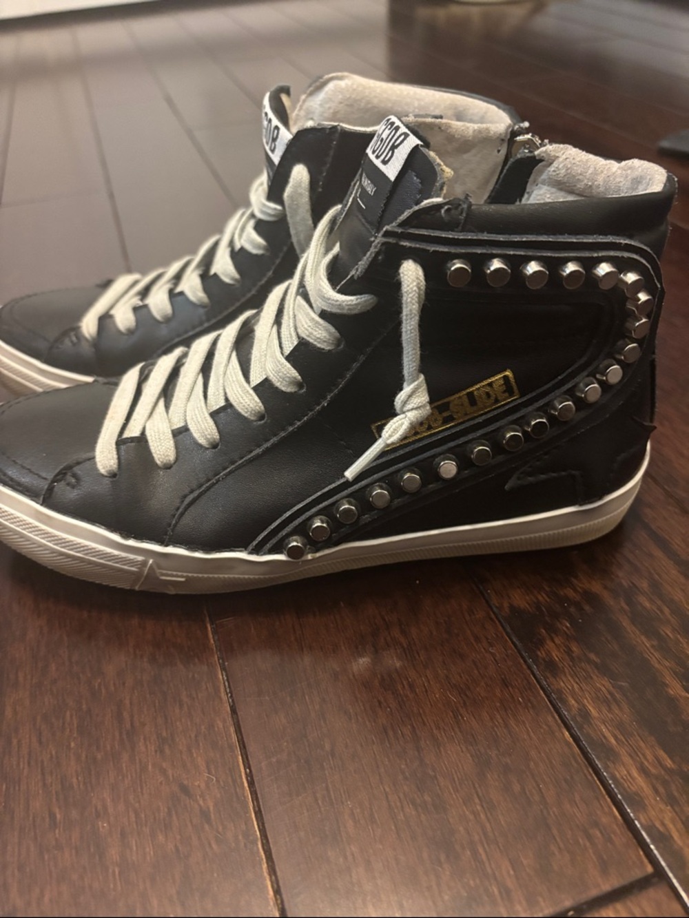 Black Studded GG Star Sneakers. Size 7.